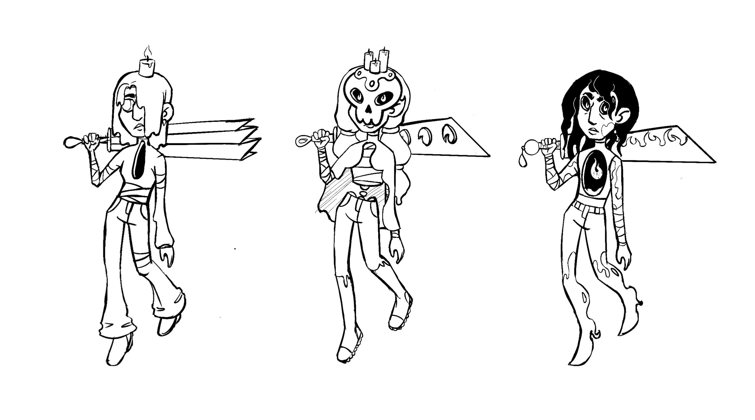 Example Concept Explorations for "Ghost King's" right hand- Archie